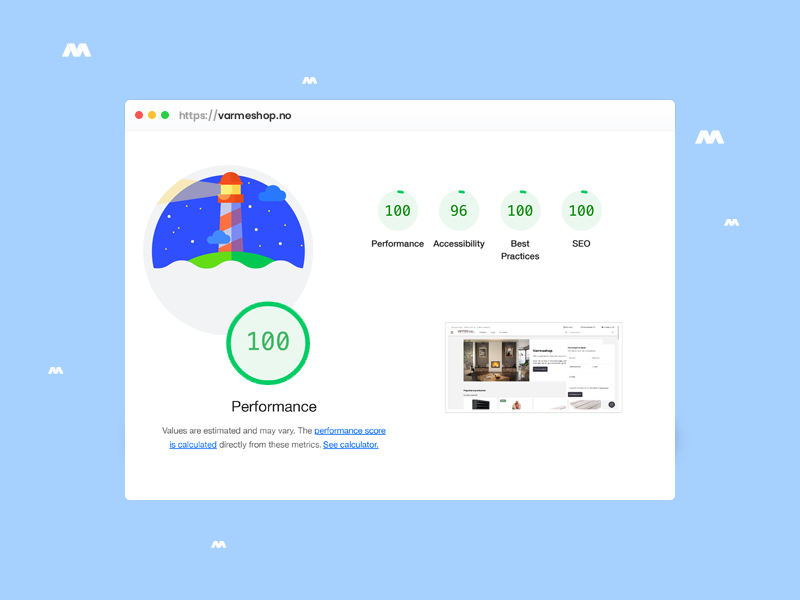 Varmeshop pagespeed